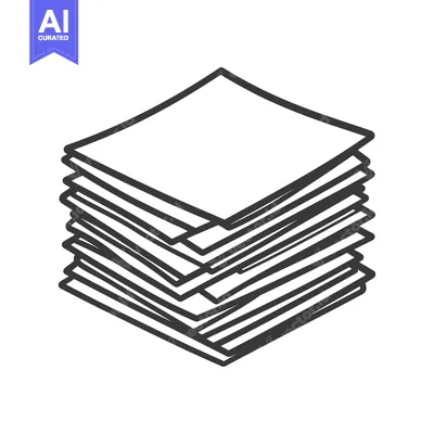 Aset desain premium: A Stack of Papers Drawn in Black and White