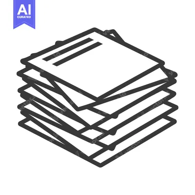 Aset desain premium: A Stack of Papers or Documents Represented by Line Art
