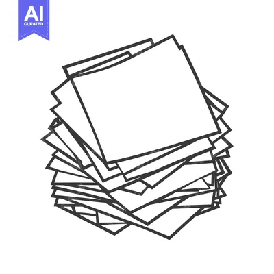 Aset desain premium: A Stack of Papers with a Simple Line Art Design