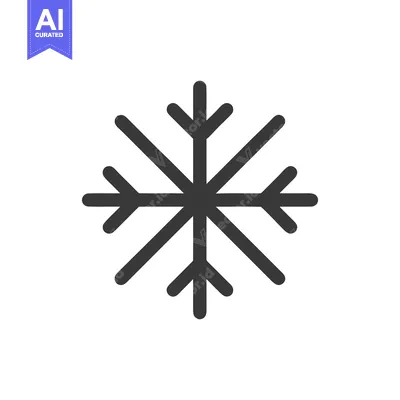 Aset premium populer: Minimalist Snowflake Icon: Symmetrical Design on White Background, Win