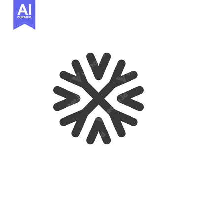 Aset desain premium: Minimalist Dark Gray Snowflake Icon on White Background