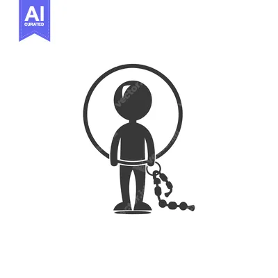 Aset premium populer: A Stick Figure with a Chain and a Circle Around Its Head
