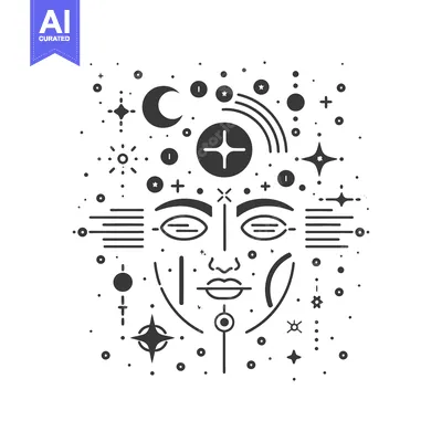 Popular premium asset: A graphic illustration of a stylized human face in space