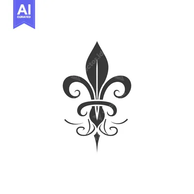 Premium design asset: A Stylized Black and White Fleur-de-lis