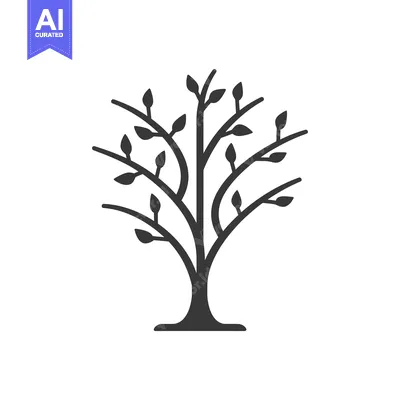 Popular premium asset: A Stylized Black and White Illustration of a Tree
