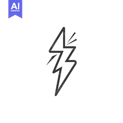 Aset premium populer: A Stylized Black and White Lightning Bolt Icon