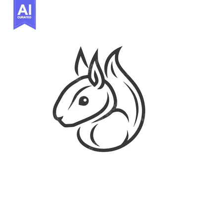 Popular premium asset: A stylized black and white line drawing of a squirrel