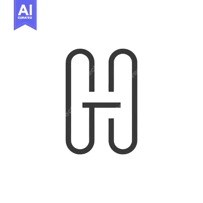 A Stylized Black and White Outline of the Letter H