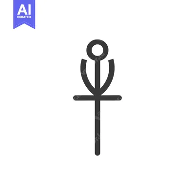 Aset premium populer: A stylized black and white symbol with a circle on top, a crossbar in