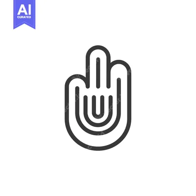 Aset premium populer: A stylized black outline of a hand with three fingers extended upwards