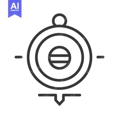 Premium design asset: A stylized compass with a circle and a pointer