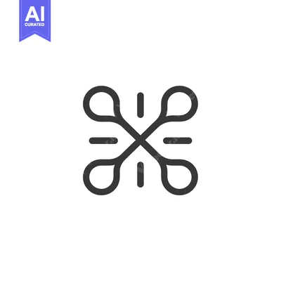 Premium design asset: A stylized cross with rounded ends and horizontal lines