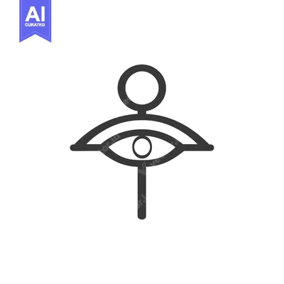 Popular premium asset: A stylized eye with a circle above it and a line below, symbolizing se