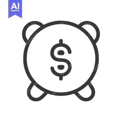 Aset desain premium: A Stylized Icon Depicting a Dollar Sign Inside a Circle with Four Appe