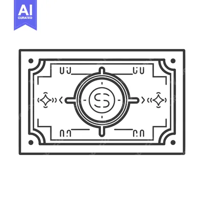 Aset desain premium: A stylized illustration of a US dollar bill