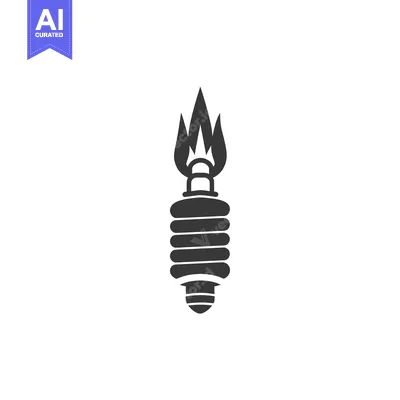 Aset premium populer: A stylized image of a spark plug with flames