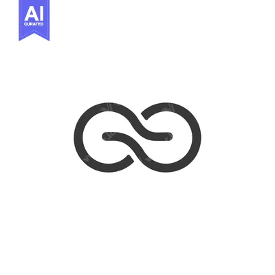 Aset desain premium: A Stylized Infinity Symbol in Black on a White Background