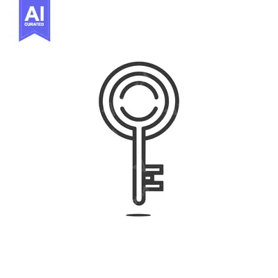 Aset desain premium: A Stylized Key with a Circular Head and a T-Shaped Bit