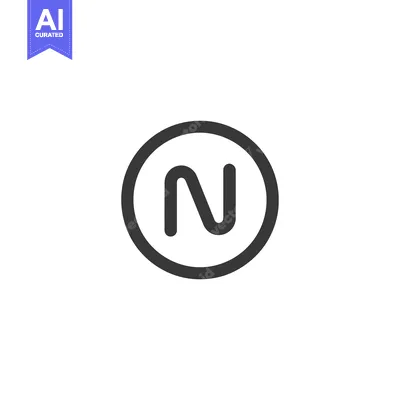 Aset desain premium: A stylized letter N in a circle