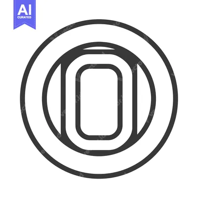 Aset desain premium: A stylized letter O with multiple concentric circles