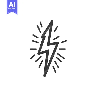 A stylized lightning bolt with radiating lines