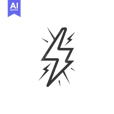 A stylized lightning bolt with radiating lines