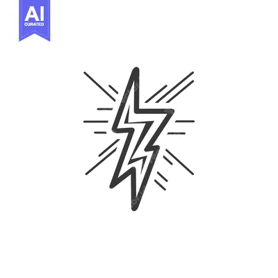 Premium design asset: A stylized lightning bolt with radiating lines