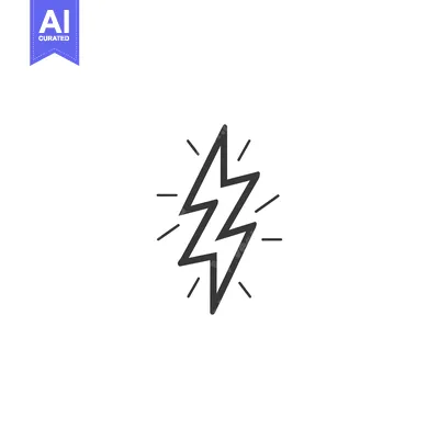 Aset premium populer: A stylized lightning bolt with radiating lines