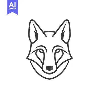 Aset premium populer: A stylized line drawing of a fox's face