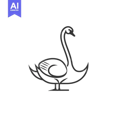 Popular premium asset: A stylized outline drawing of a swan in profile