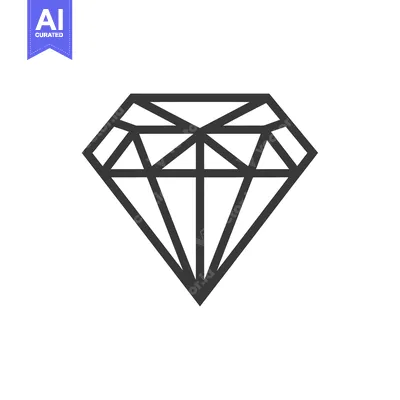 Premium design asset: A Stylized Outline of a Diamond Gemstone