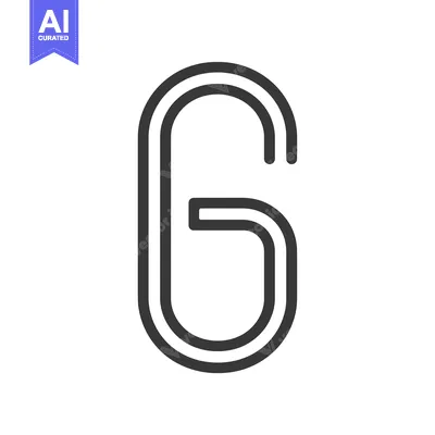 Aset desain premium: A stylized outline of the letter G, in bold black lines.