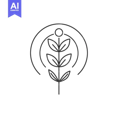 Popular premium asset: A stylized plant with leaves and a circle around it