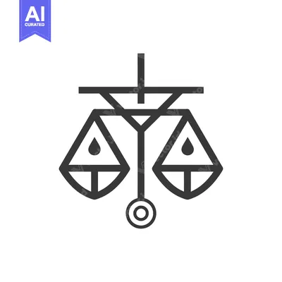 Premium design asset: A stylized scale with two droplets hanging in equilibrium
