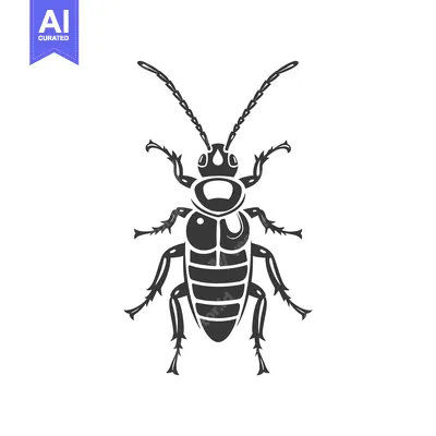 Aset premium populer: A Stylized Silhouette of a Black Beetle