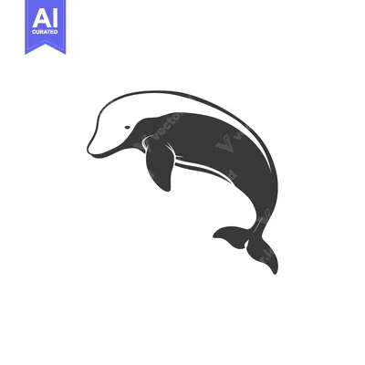 Aset premium populer: A stylized silhouette of a dolphin leaping out of the water