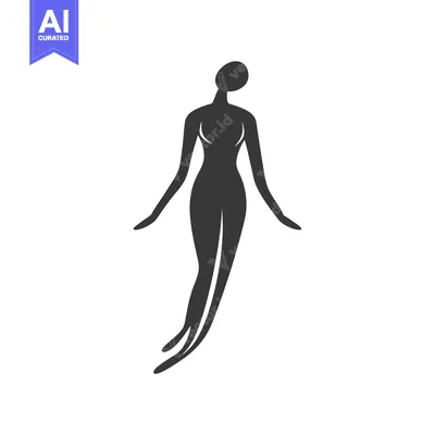 Aset premium populer: A Stylized Silhouette of a Woman in a Floating Pose