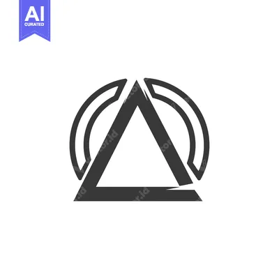Aset desain premium: A Stylized Triangle with a Circle Surrounding It