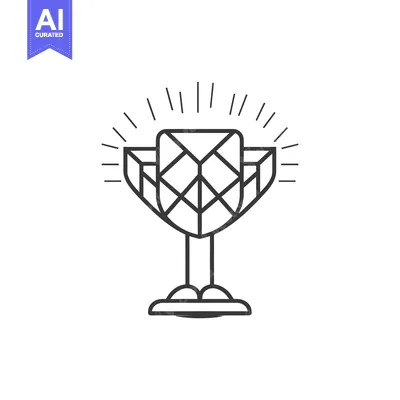 A Stylized Trophy With Rays of Light Above It