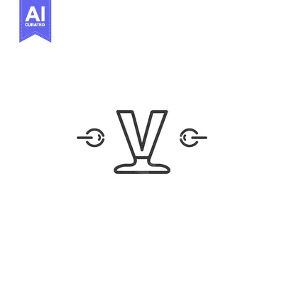 Aset desain premium: A Stylized V With Circular Elements on Each Side