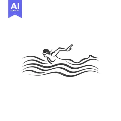 A swimmer in a streamlined position, gliding through water waves