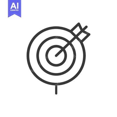 Aset premium populer: A target with an arrow in the center bullseye
