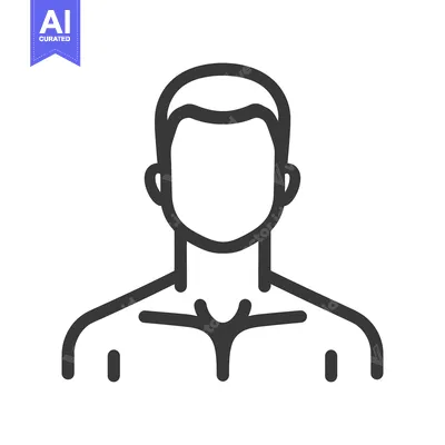 Aset premium populer: A simple illustrated outline of a person from the chest up
