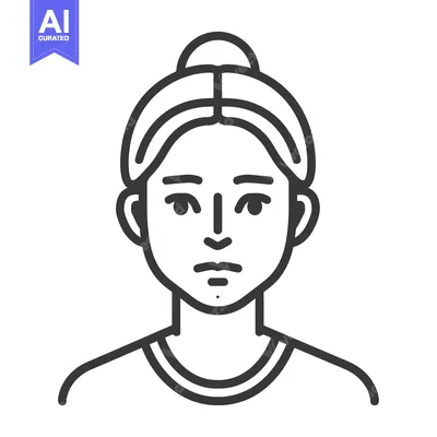 Aset premium populer: A simplified illustration of a person with a neutral expression
