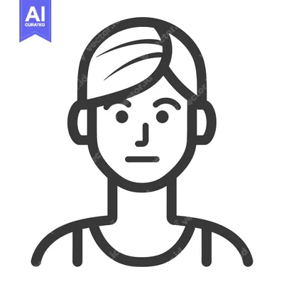 Premium design asset: A stylized illustration depicting the head and shoulders of a person