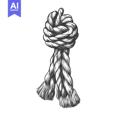 Premium design asset: A Tightly Knotted Rope with Two Loose Ends