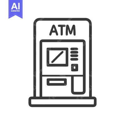 Premium design asset: Minimalist ATM Icon: Bold Outline, Modern Design, Financial Symbolism