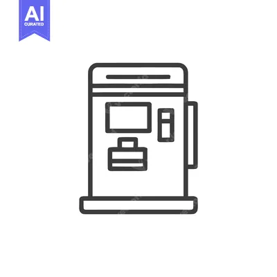 Premium design asset: Minimalist Outline Icon of a Classic British Telephone Booth