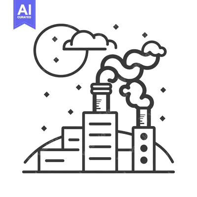 Popular premium asset: Industrial factories releasing smoke into the night sky with a moon
