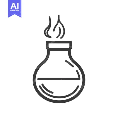 Aset premium populer: A simple illustration of a chemistry flask and rising vapor